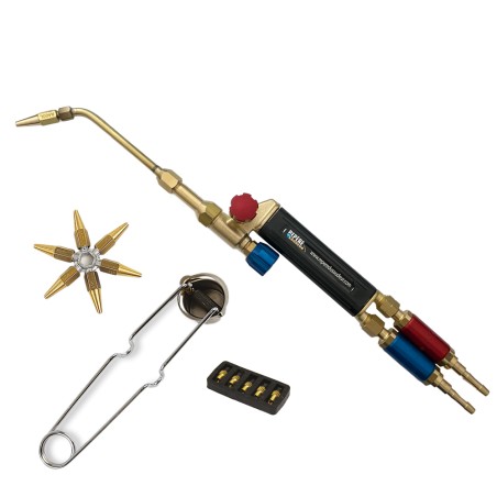 Ensemble chalumeau soudeur oxygène-acétylène avec anti-retour stop-feu