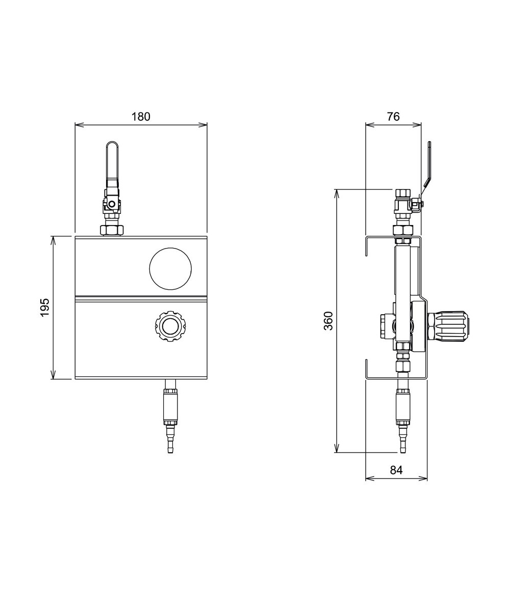 Tableau mural Eole seconde détente de gaz acétylène 2.5 bars