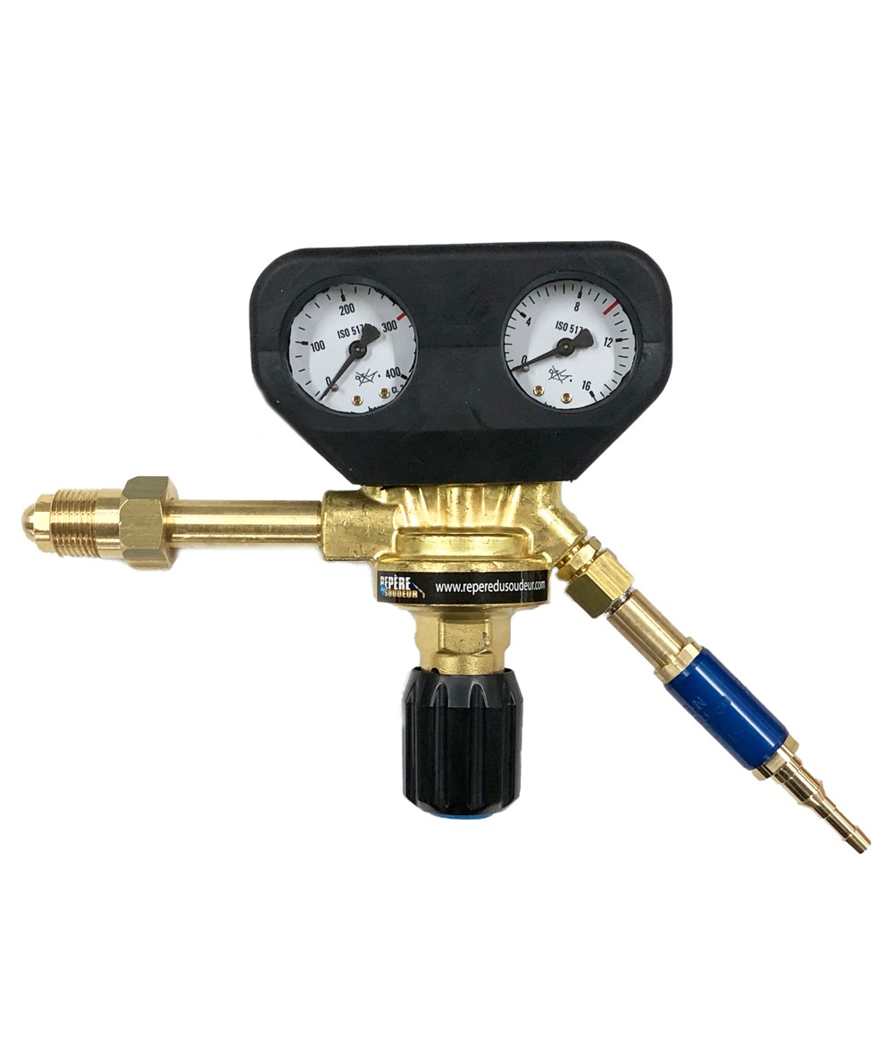 Paire de clapets anti-retour stop feu oxygène / acétylène écrous 16x150 pour manodétendeur